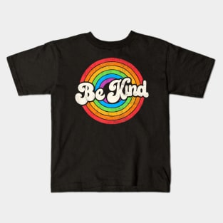 LGBTQ Be Kind Gay Pride LGBT Ally Flag Retro Kids T-Shirt